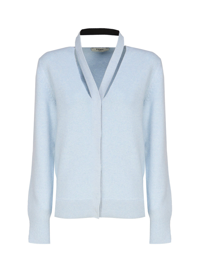 Fendi Sweaters Blue Wool