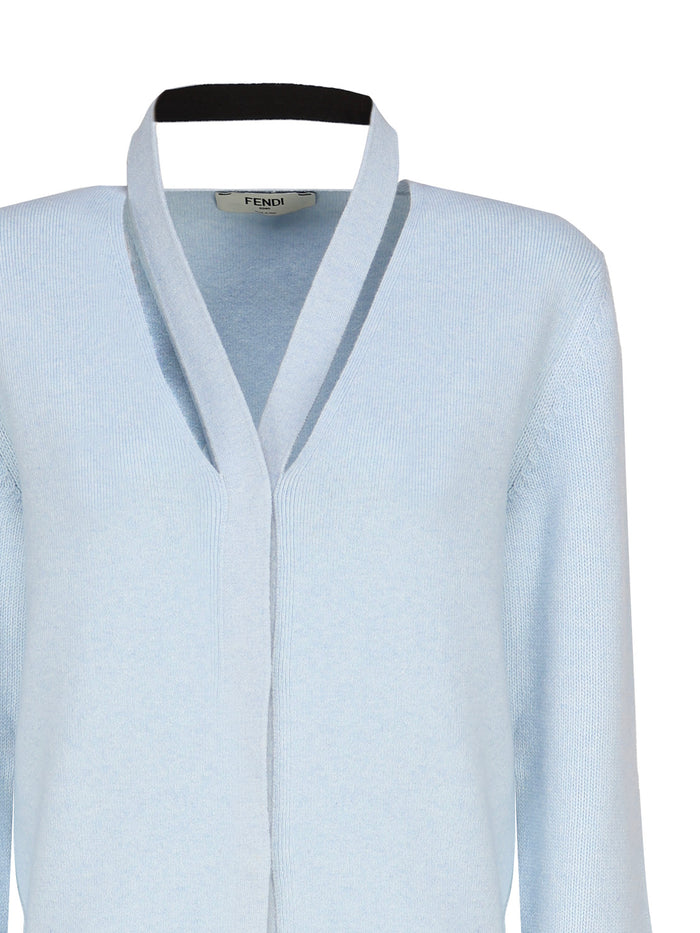 Fendi Sweaters Blue Wool