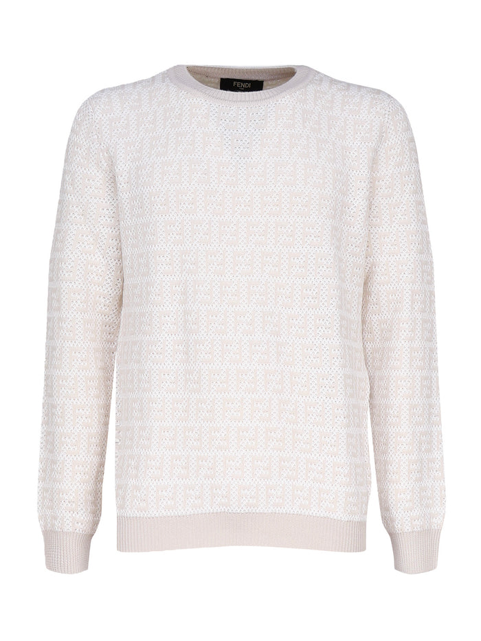 Fendi Sweaters Beige Wool