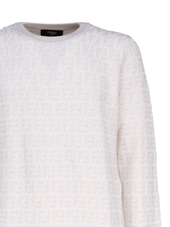 Fendi Sweaters Beige Wool
