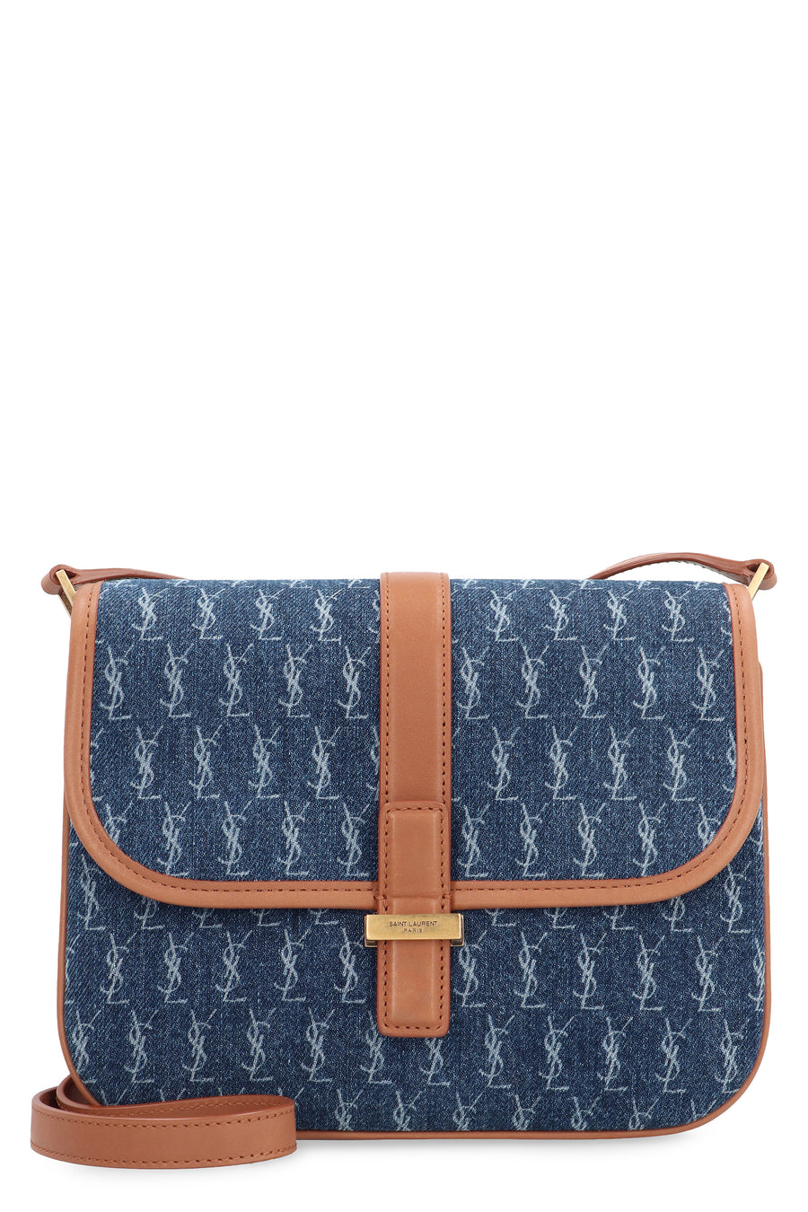 Saint Laurent Denim Satchel Shoulder Bag Calf