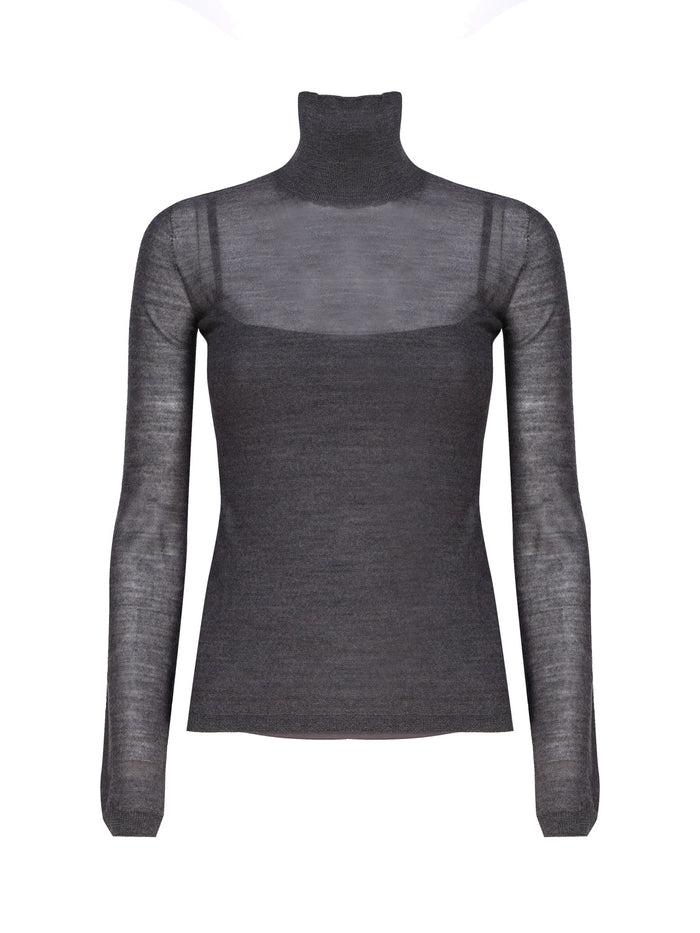 Max Mara Top Grey Virgin Wool
