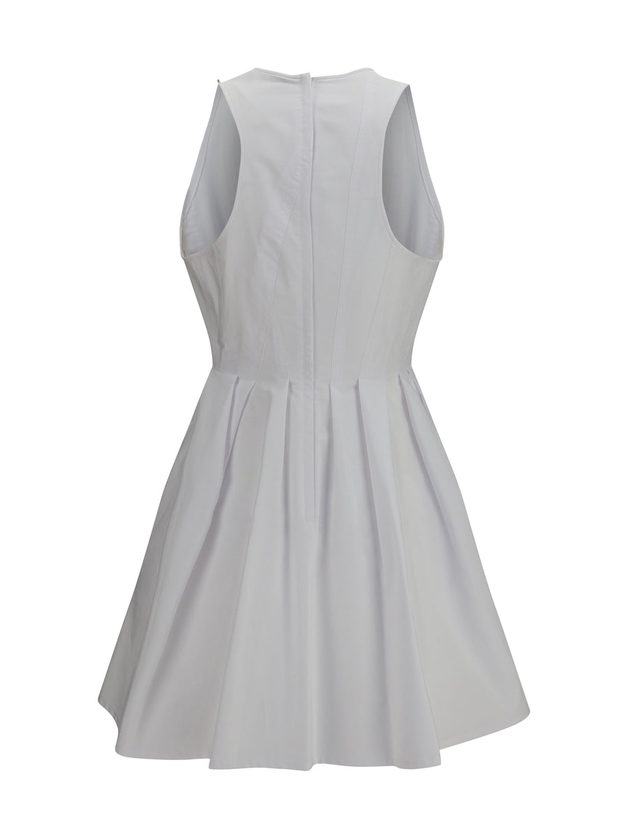 Sleeveless Short Dress Optical White Cotton