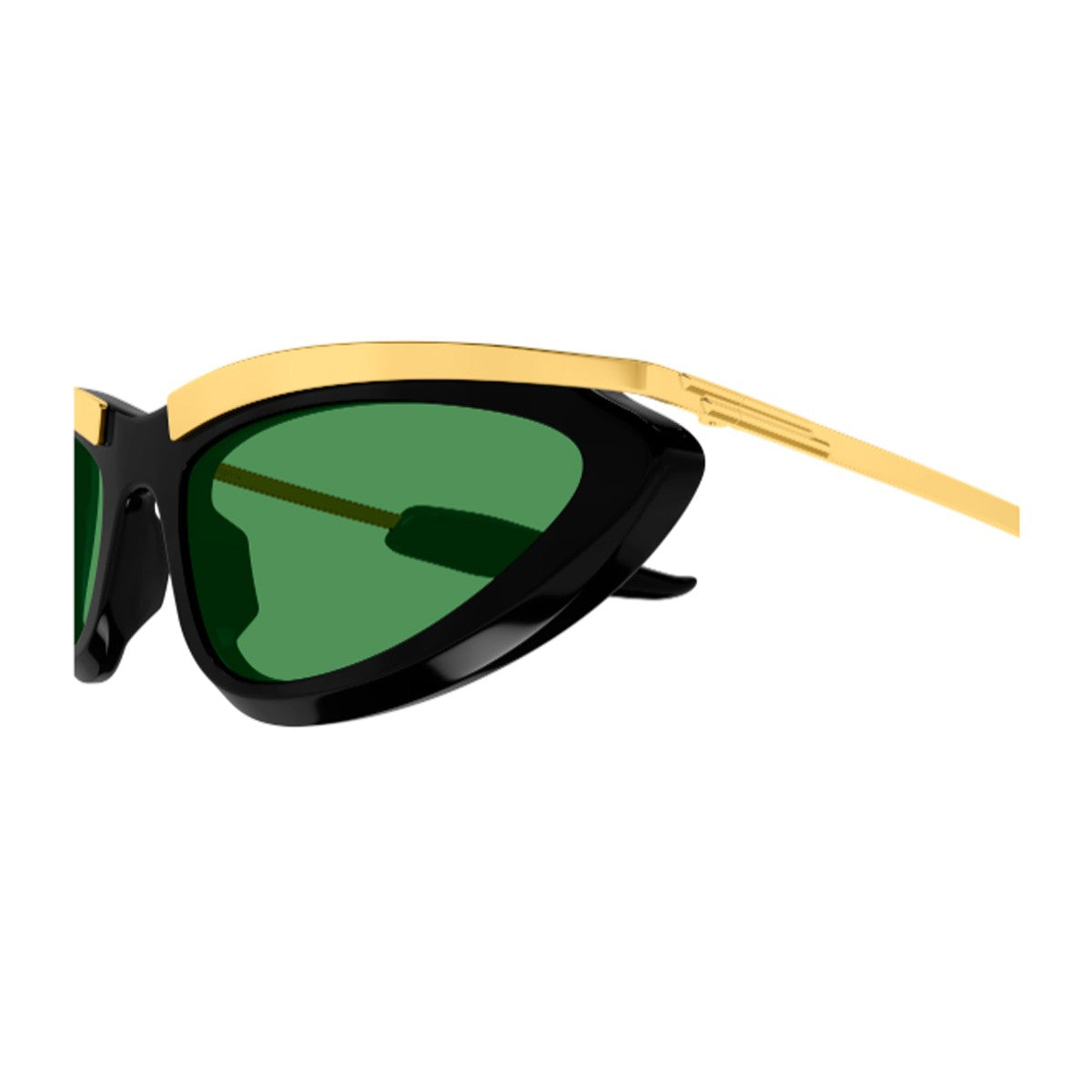 Bottega Veneta Bv1477s Linea Signature Icon Black / Gold Green Acetato/metallo Sunglasses
