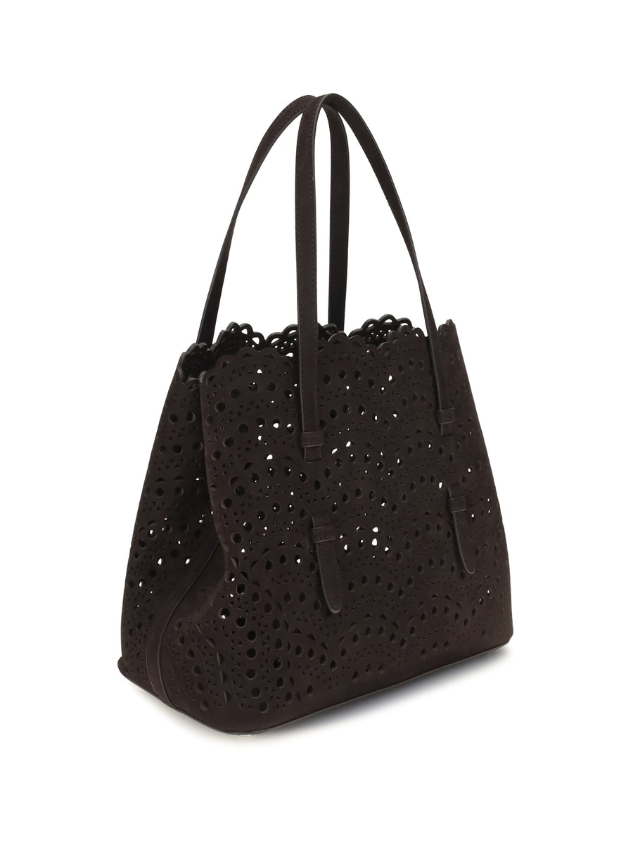 Leather Handbag Mina Smoked Brown Calf Shoulder Bags
