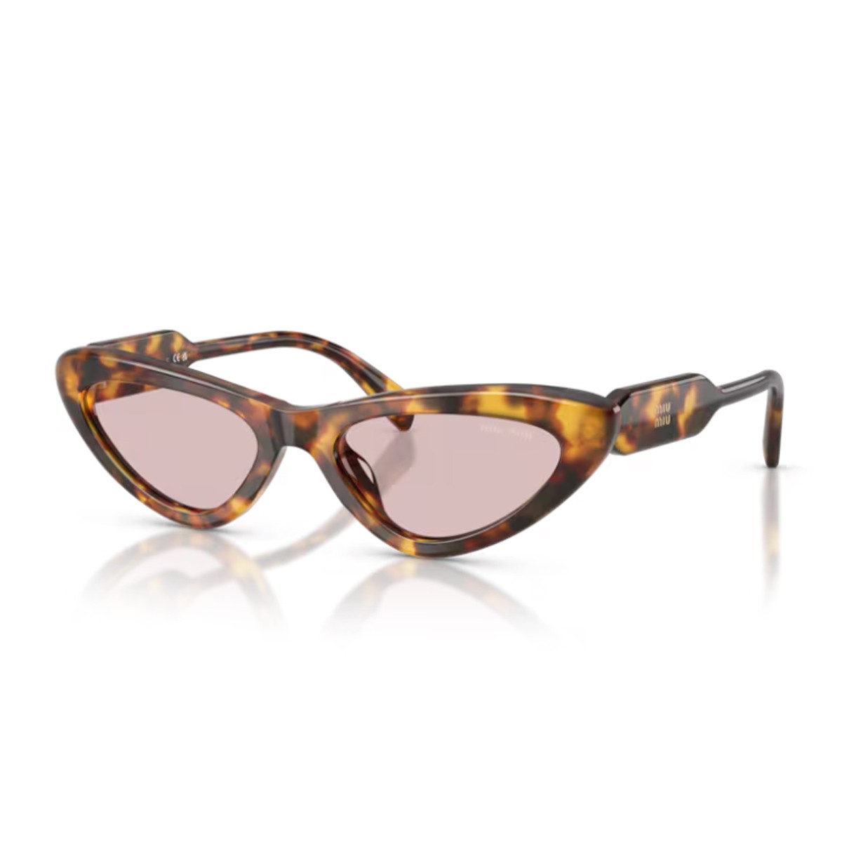 Miu B11su Vertical Logo Honey Havana Acetato Sunglasses