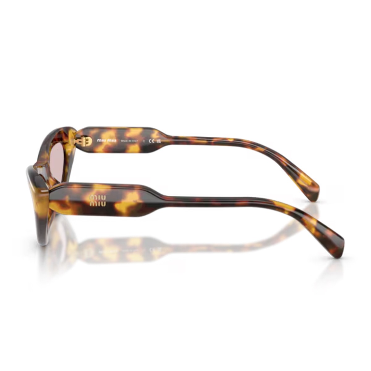 Miu B11su Vertical Logo Honey Havana Acetato Sunglasses