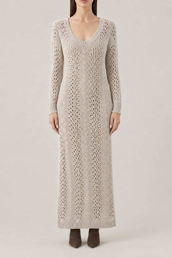 Brunello Cucinelli Womens Feather Stracciatella Knit Maxi Dress One Color