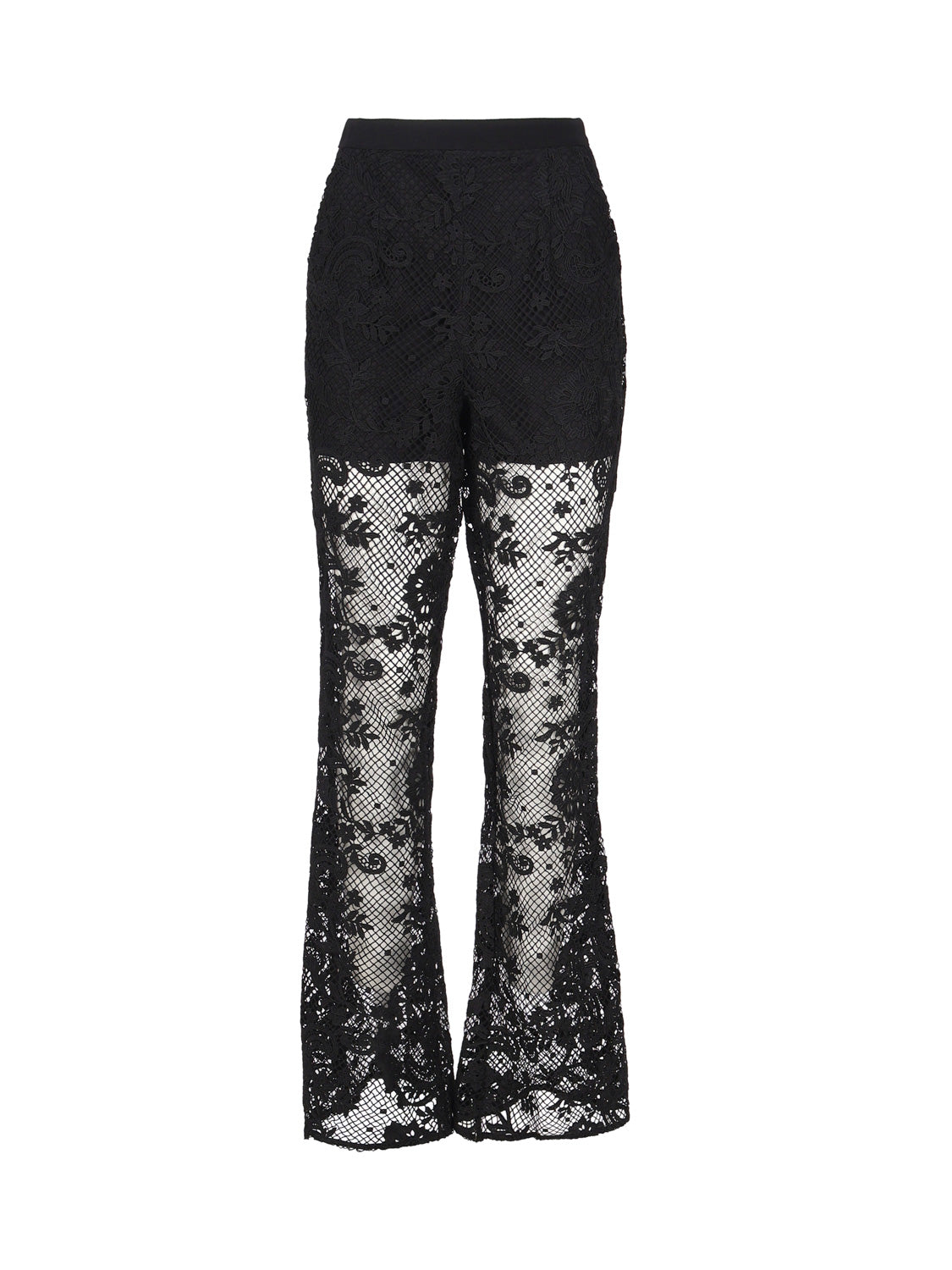 Self-Portrait Trousers Black Polyester