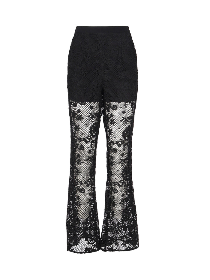 Self-Portrait Trousers Black Polyester