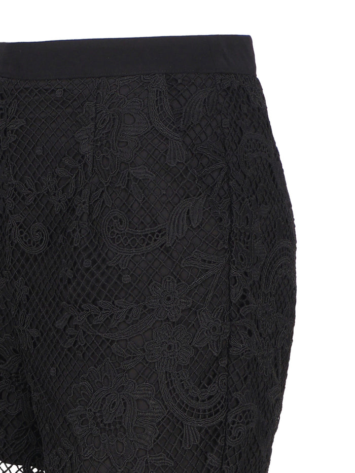 Self-Portrait Trousers Black Polyester