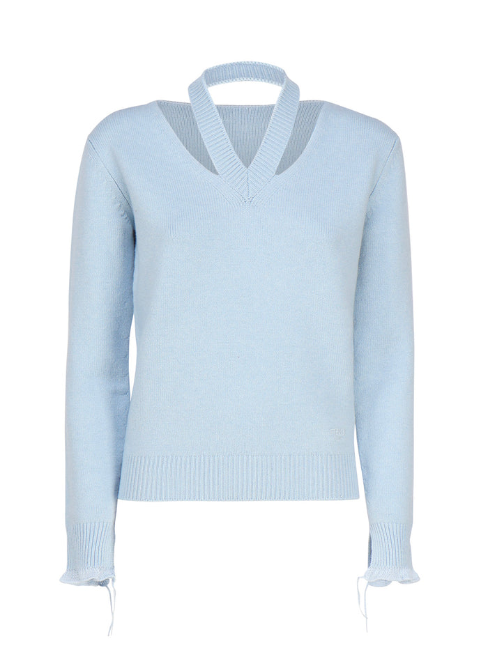 Fendi Sweaters Blue Cashmere