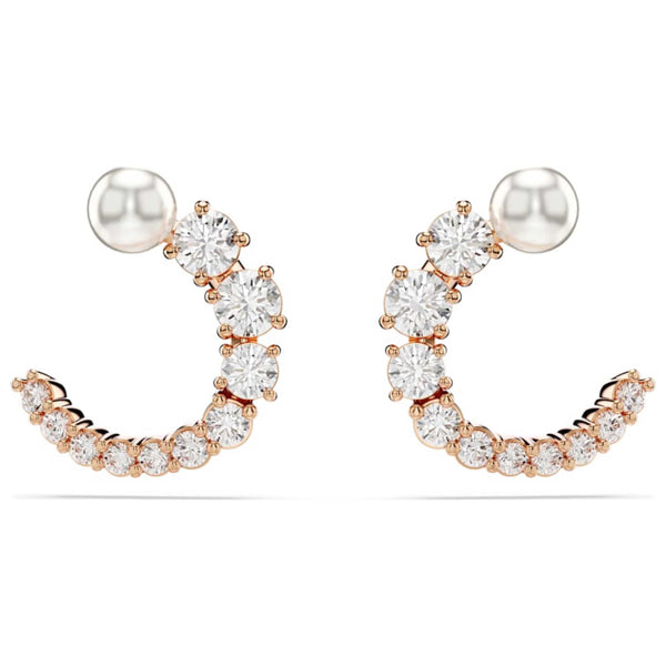 Preloved - Swarovski Womens Matrix White Crystal Earrings 5692264 One Color
