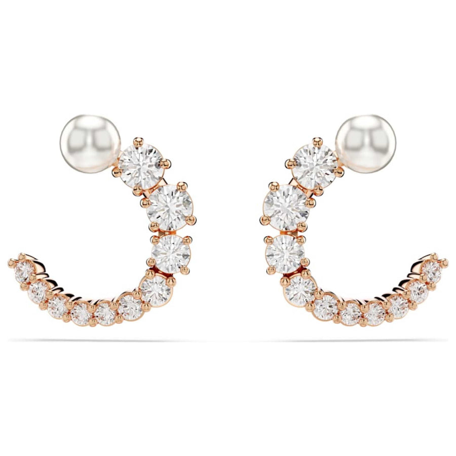 Preloved - Swarovski Womens Matrix White Crystal Earrings 5692264 One Color