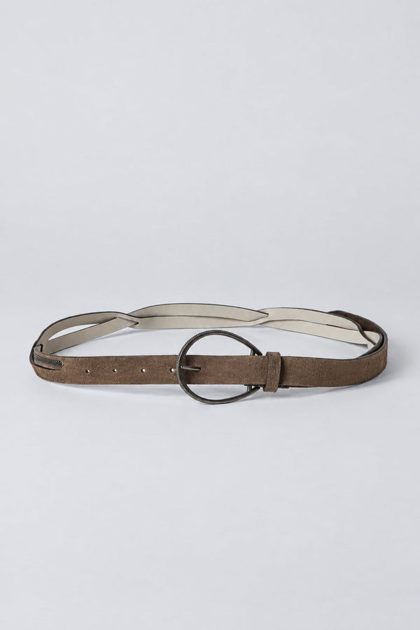 Brunello Cucinelli Womens Peat Leather Belt One Color Accessories & Slg