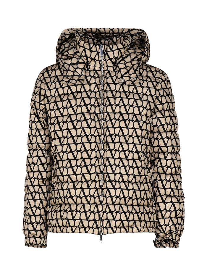 Valentino Garavani Coats Beige, Black Polyamide