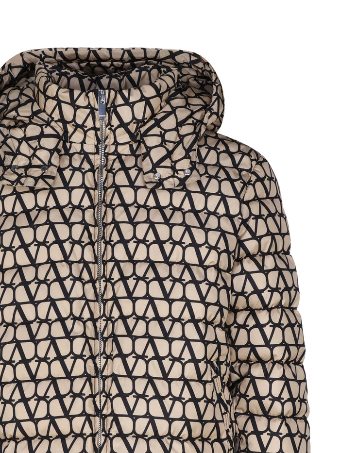 Valentino Garavani Coats Beige, Black Polyamide