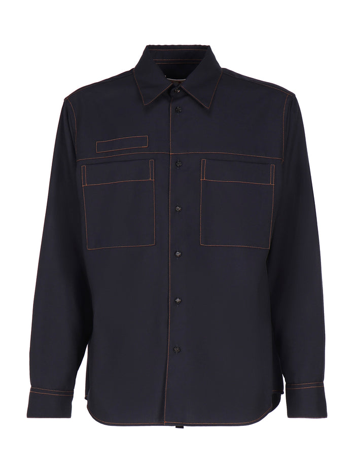 Marni Shirts Blue Virign Wool