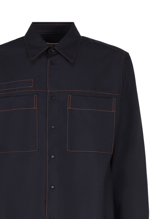 Marni Shirts Blue Virign Wool