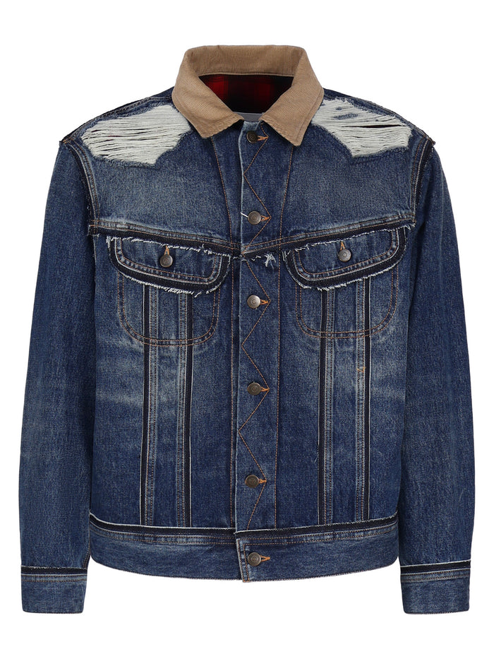 Maison Margiela Coats Blue Cotton