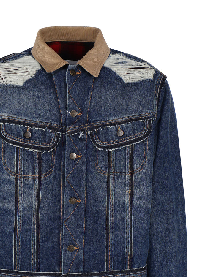 Maison Margiela Coats Blue Cotton