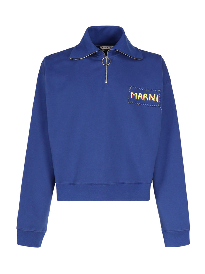 Marni Sweaters Cobalt Blue Cotton