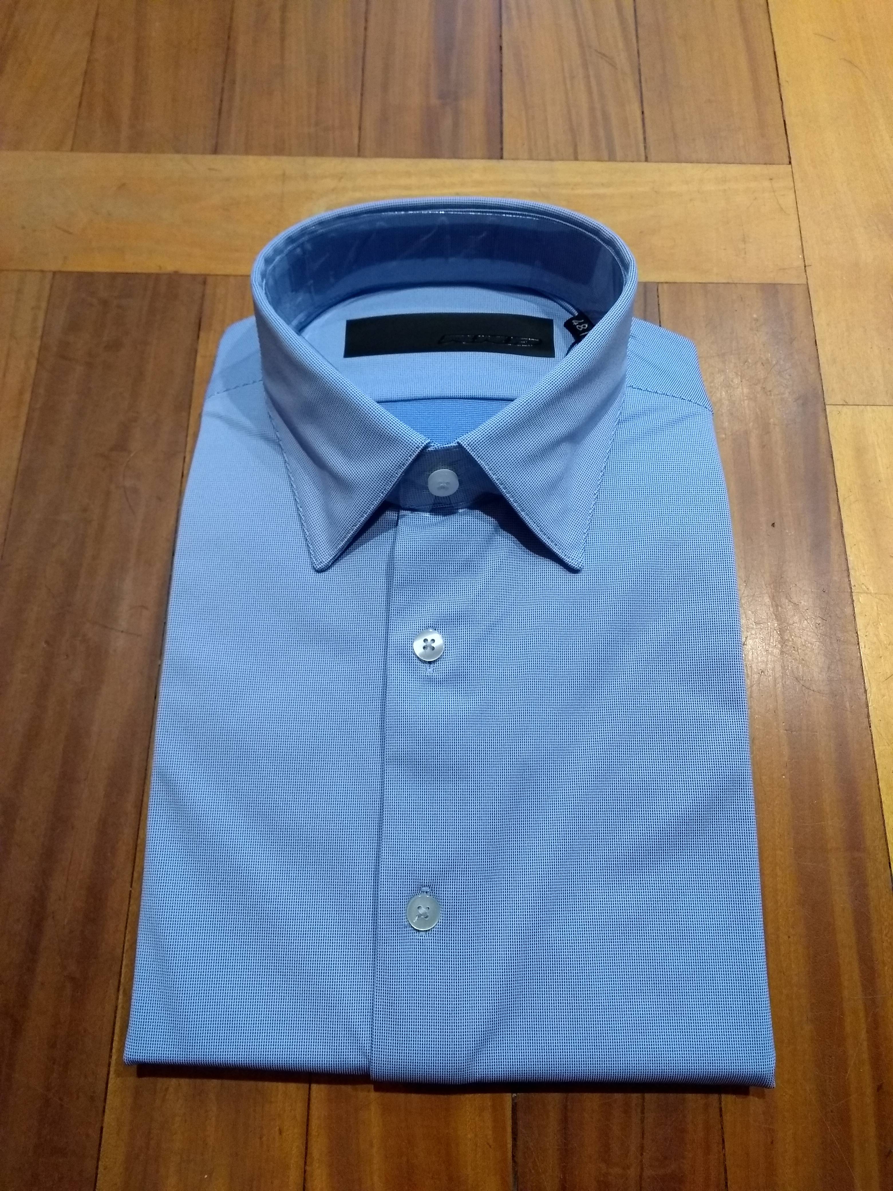 Oxford Jacquard Shirt Blue Polyamide