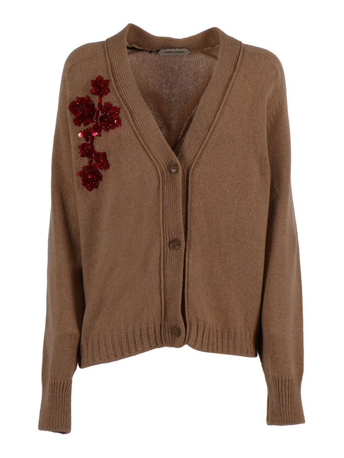 Sweater Brown Cashmere Wool Crewneck