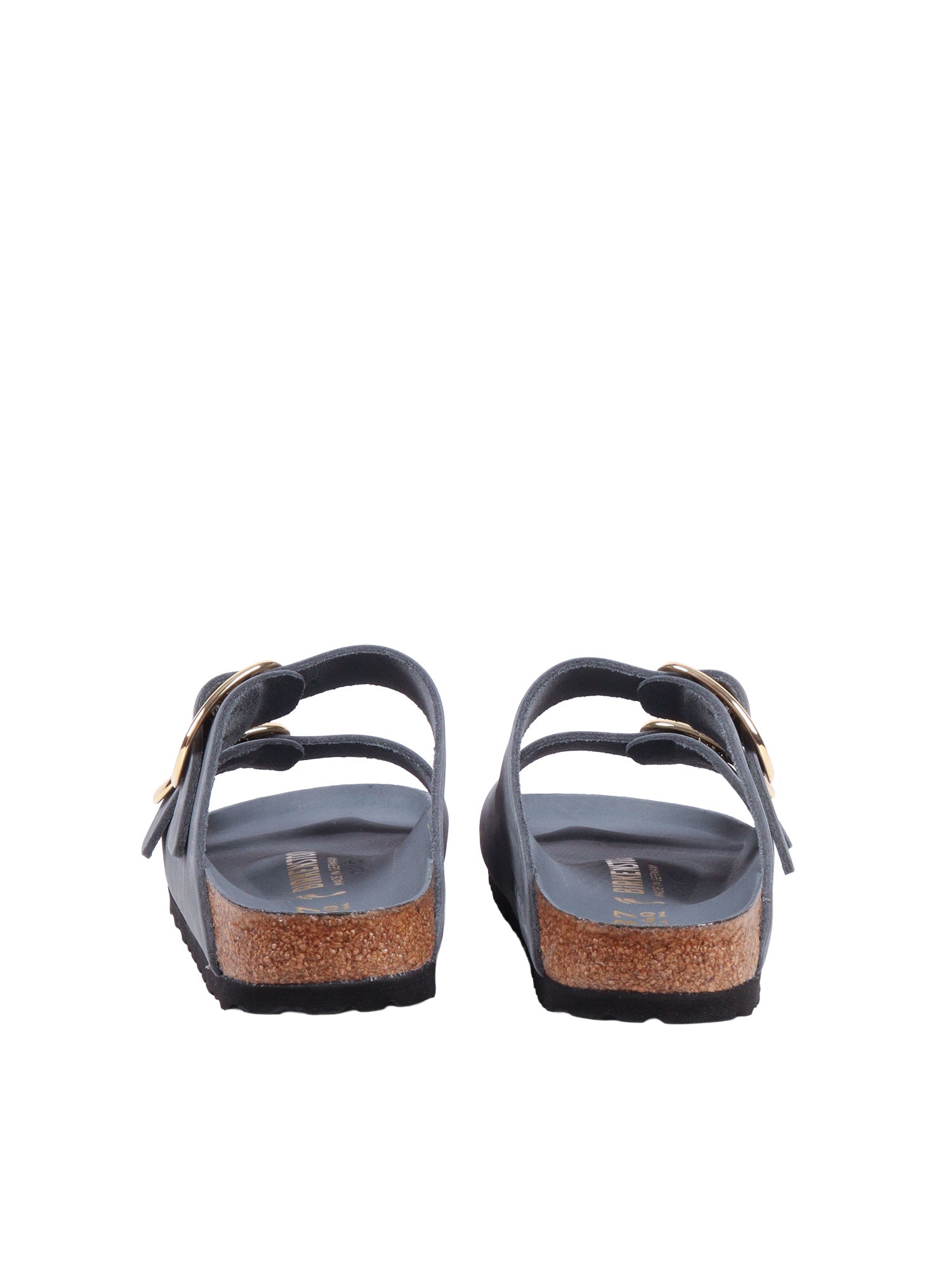 Arizona Big Buckle HEX basalt gray, Oiled leather Light Blue Sole In Eva Sandal