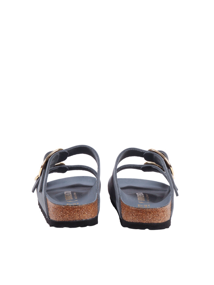 Arizona Big Buckle HEX basalt gray, Oiled leather Light Blue Sole In Eva Sandal