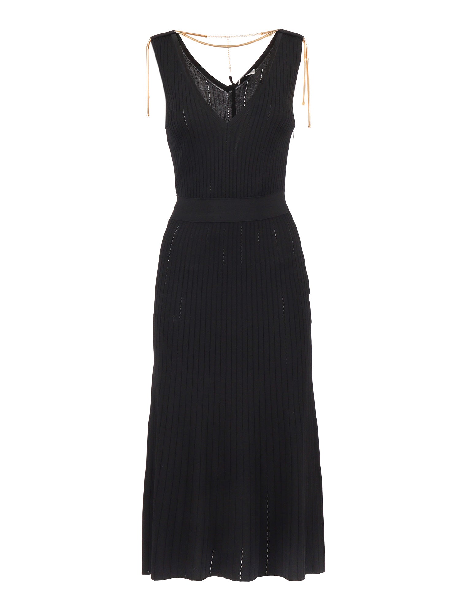 KNIT DRESS Black Viscose Polyamide Midi