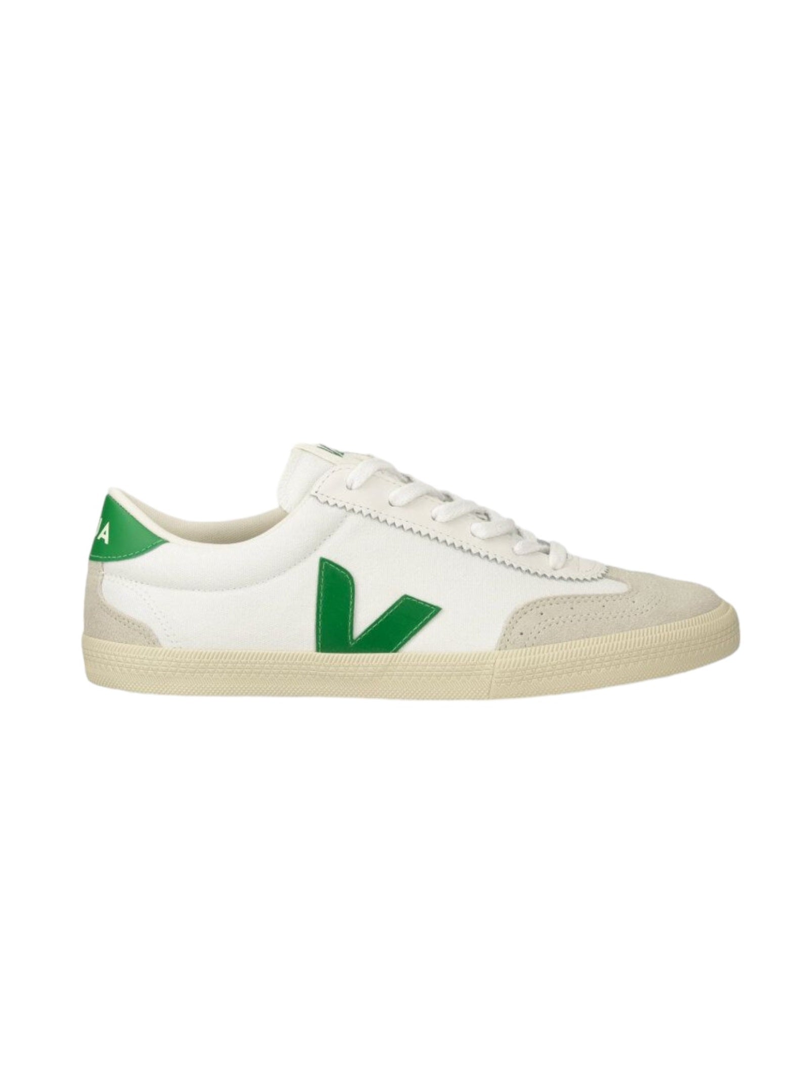 Volley Canvas White Calf Leather Shoe