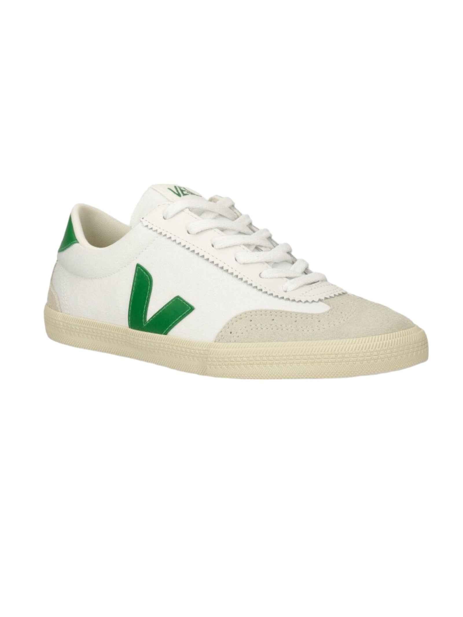 Volley Canvas White Calf Leather Shoe
