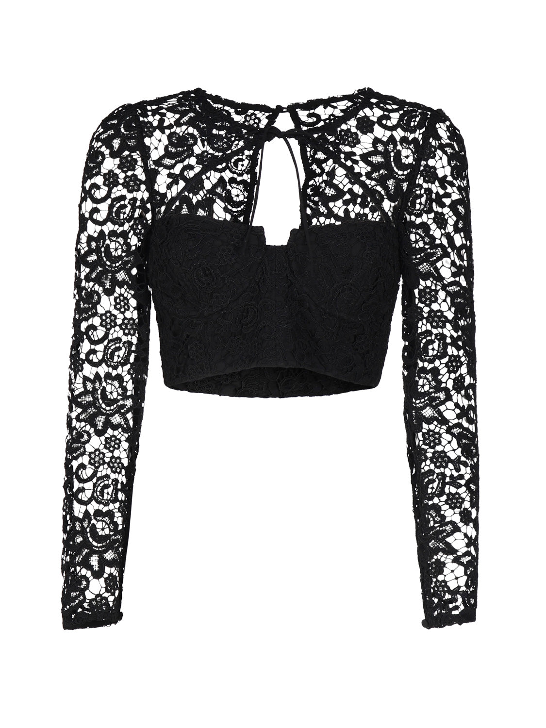 Self-portrait Top Black Polyester Polyamide
