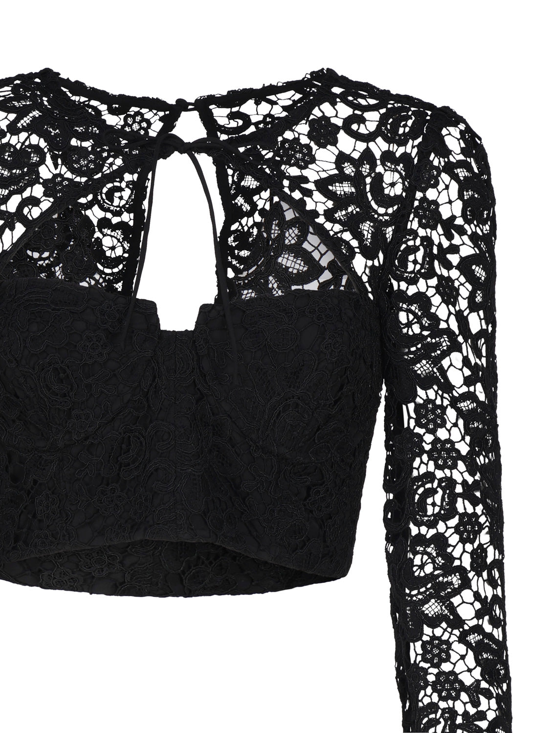 Self-portrait Top Black Polyester Polyamide