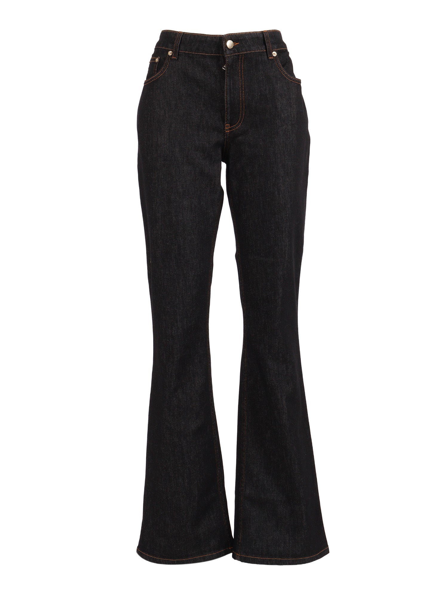 Slim Fit Bootcut 5 Pocket Jeans With Knit Back Blue Cotton Elastane