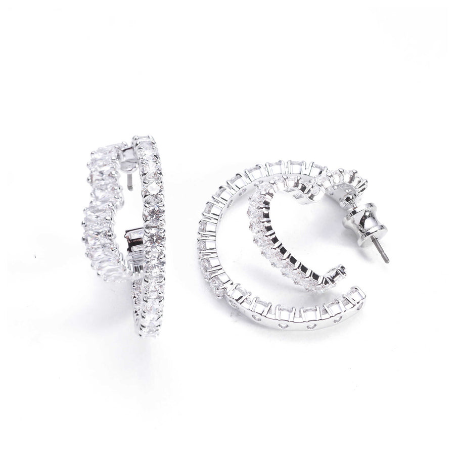 Preloved - Swarovski Womens Matrix White Crystal Earrings 5705748 One Color