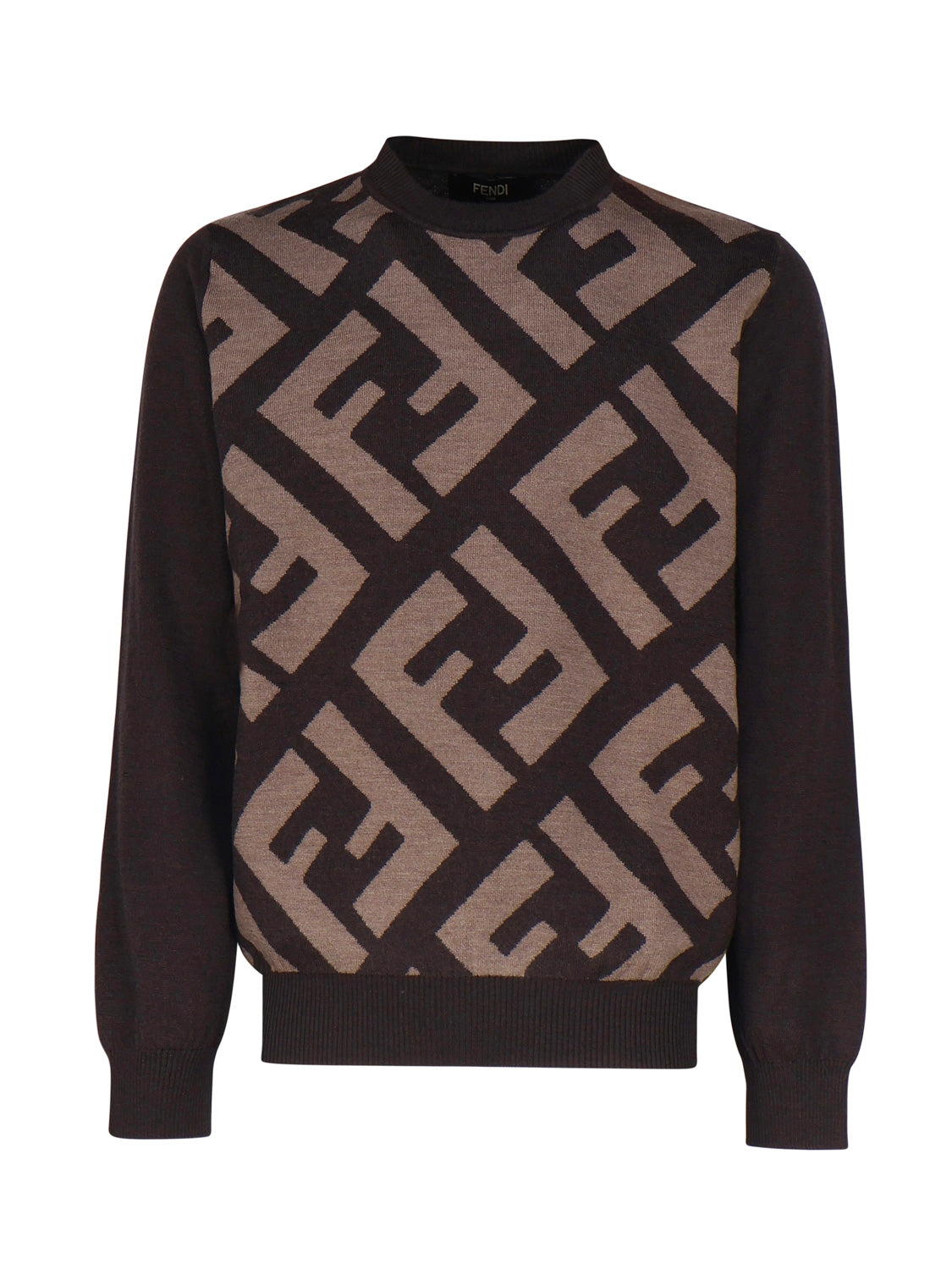 Fendi Sweaters Brown Wool