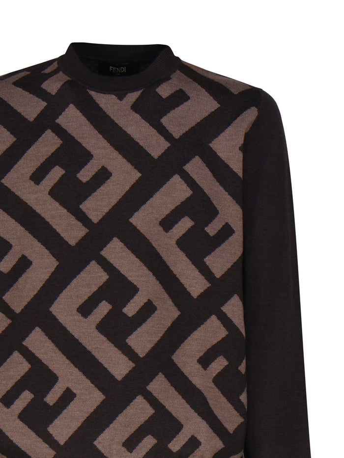 Fendi Sweaters Brown Wool