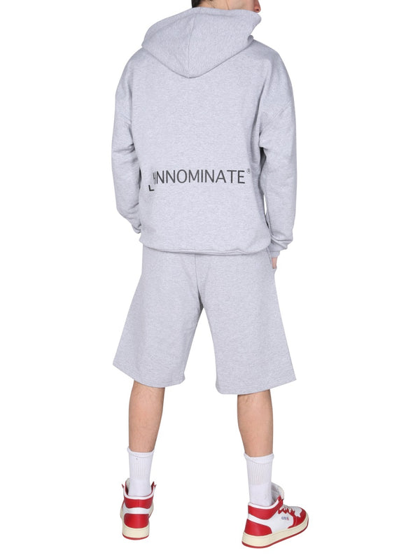 Bermuda Shorts With Logo Grey Cotton
