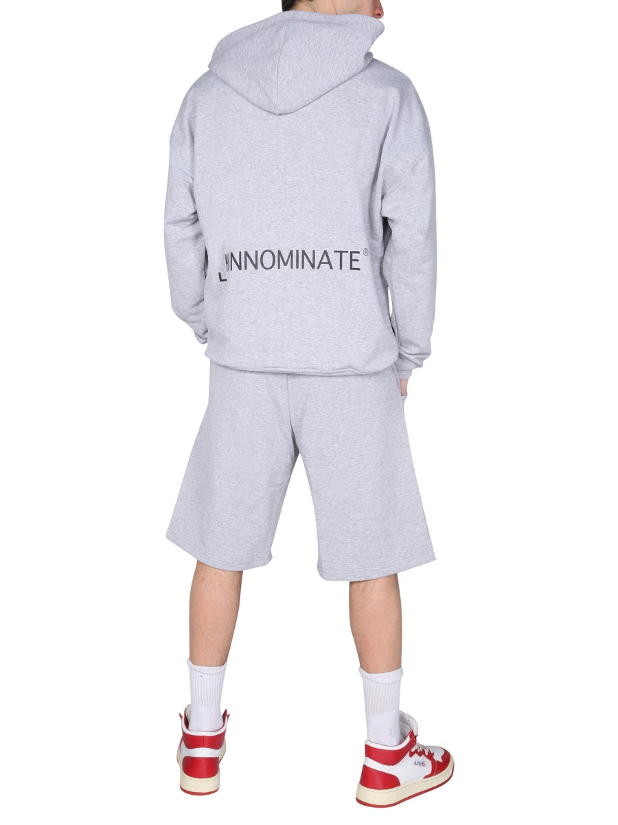 Bermuda Shorts With Logo Grey Cotton