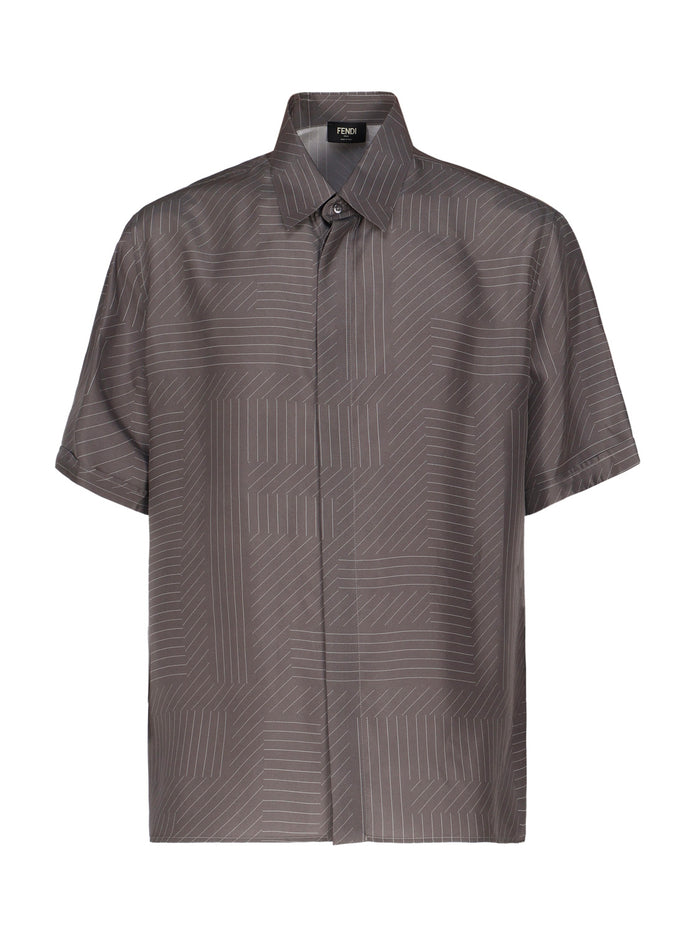 Fendi Shirts Grey Silk