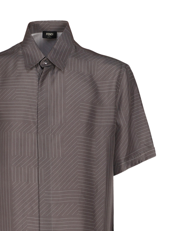 Fendi Shirts Grey Silk