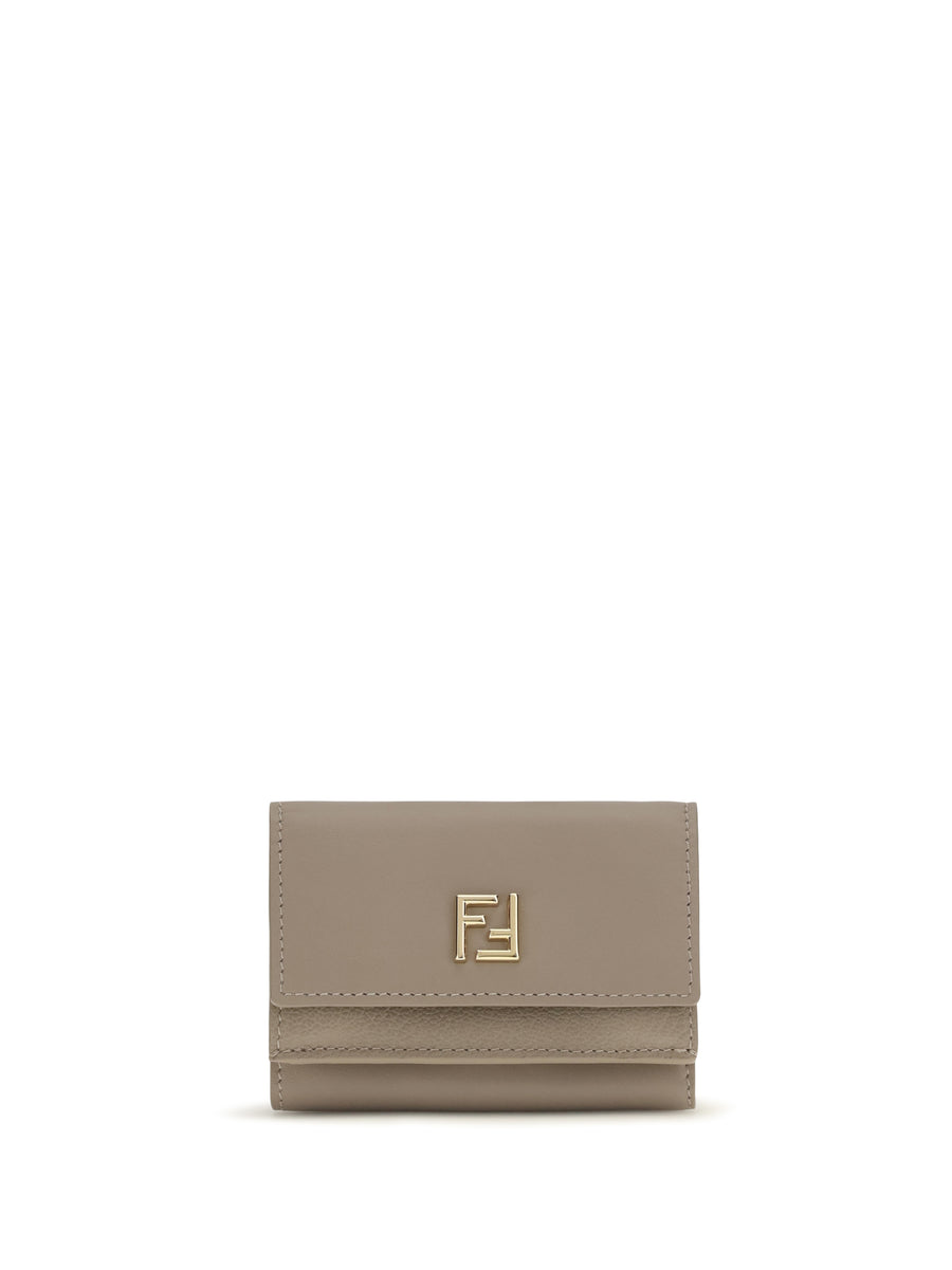 Ff Mini Trifold Leather Wallet Tortora Calf Bos Taurus