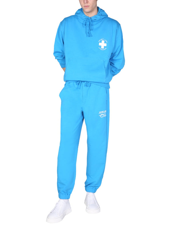 Knot Jogging Pants Azure Cotton Track