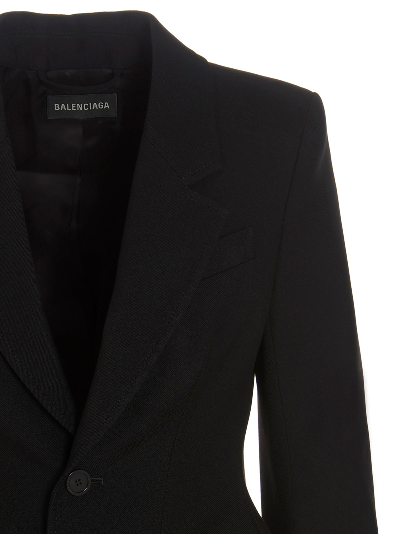 Blazer Hourglass Black Virgin Wool Blazer, Suits