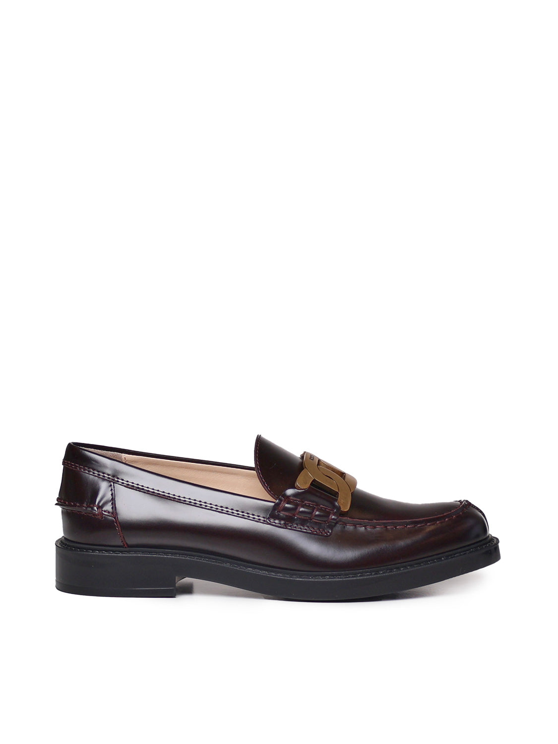 Tods Flat Shoes Bordeaux Leather