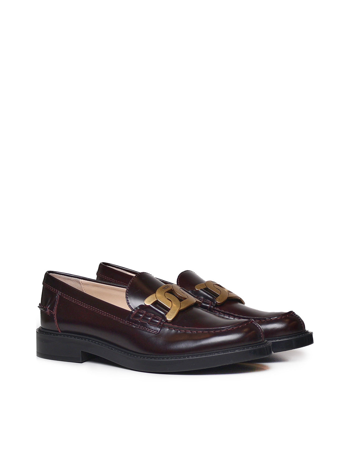 Tods Flat Shoes Bordeaux Leather