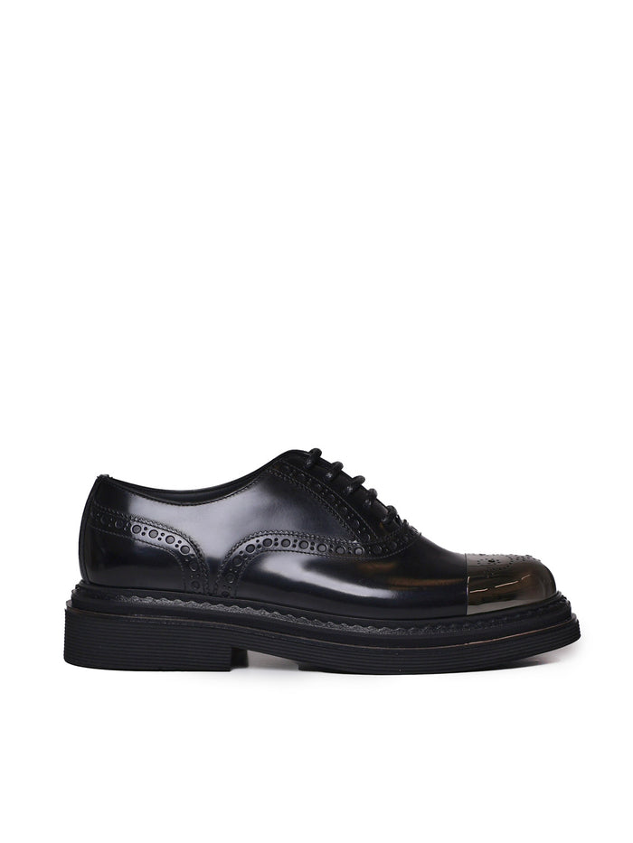 Dolce & Gabbana Flat Shoes Black Calfskin