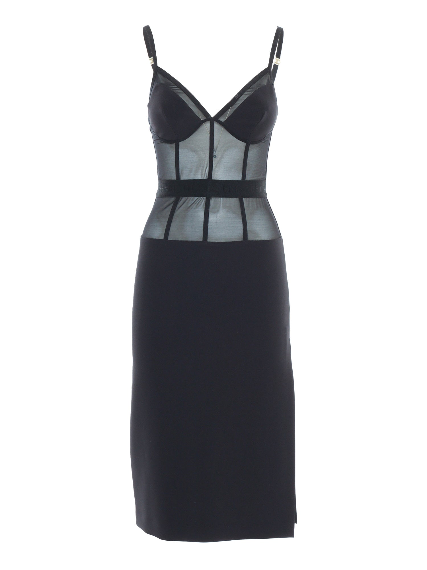 Black DRESS Polyester Elastane Midi